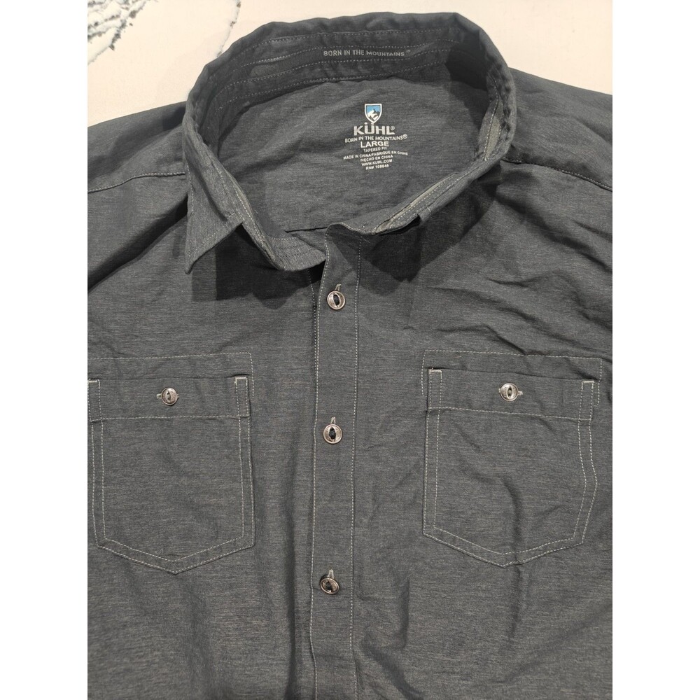 Kuhl Response Short Sleeve Shirt Mens Large Gray Tapered Fit Hiking Outdoor